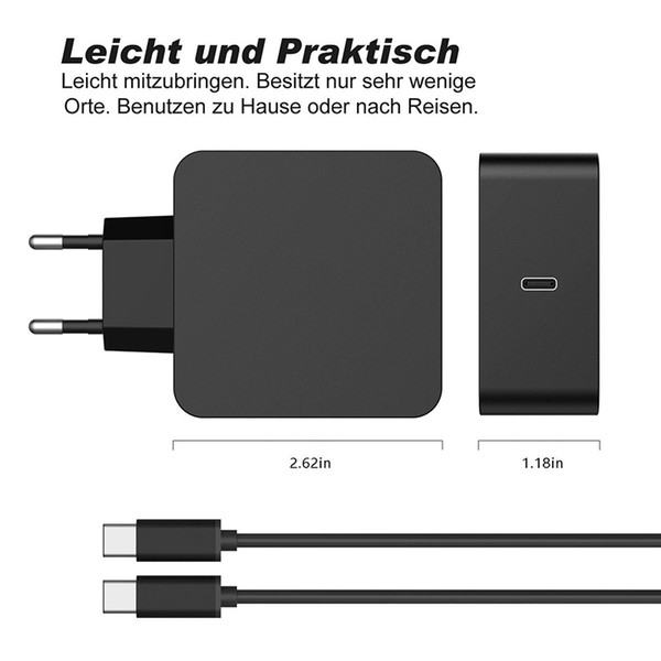 65 W 20 V 3.25A de pared de la UE de cargador fuente alimentación del adaptador computadora portátil para Macbook P