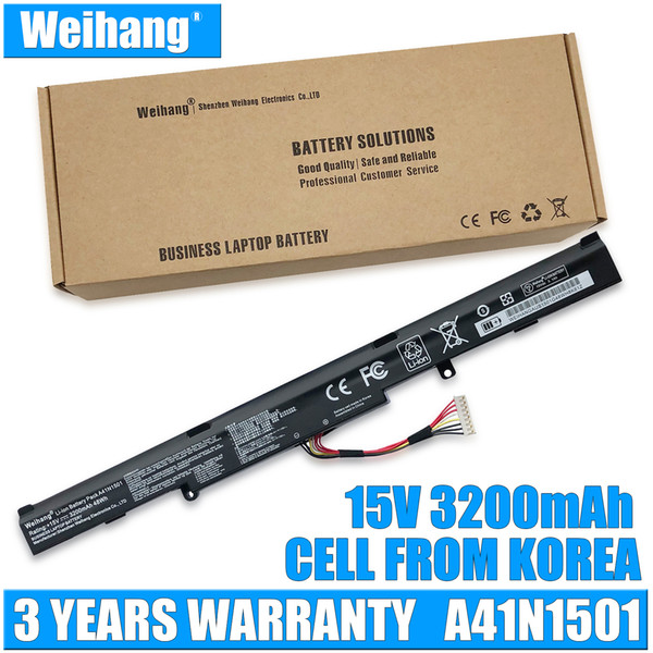 Weihang 15V 3200mAh 48Wh A41N1501 Laptop Battery for ASUS GL752JW GL752 GL752VL GL752VW N552 N552V N552VW N752 N752V N752VW