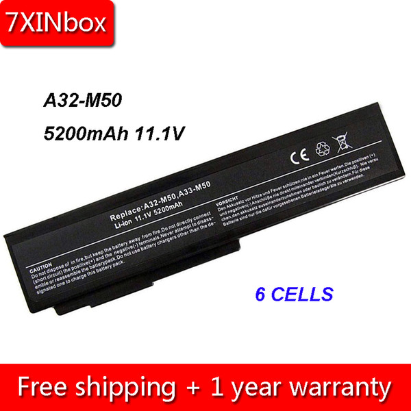 7XINbox 6cell 5200mAh 11.1V A32-M50 A32-N61 A32-X64 A33-M50 Laptop Battery For Asus N53S N53J N53JQ N43 N61JQ G50 G60 X55 X55V