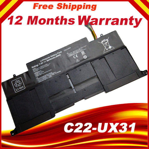 C22-UX31 C23-UX31 Original laptop Battery For Asus Ultrabook ZENBOOK UX31 UX31A UX31E 7.4V 6840MAH 50WH