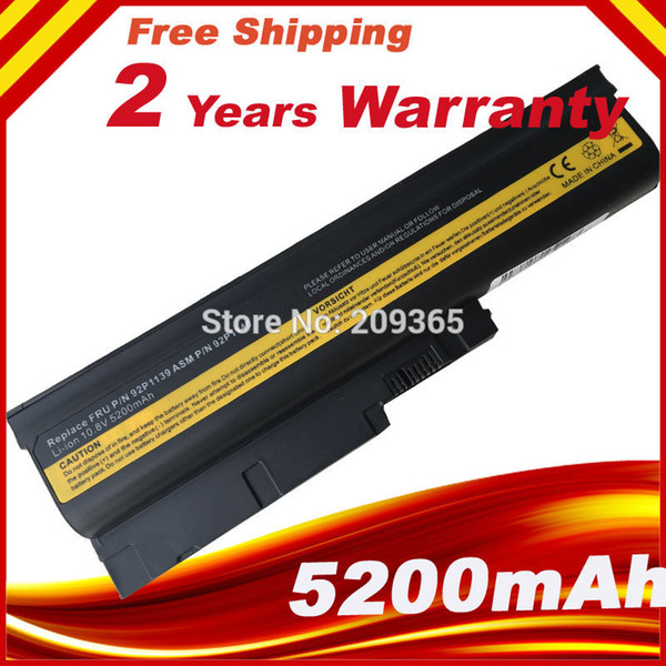 5200mAh Battery for IBM Lenovo ThinkPad R60 R60e R61 R61e R61i T60 T60p T61 T61p R500 T500 W500 SL400 SL500 SL300