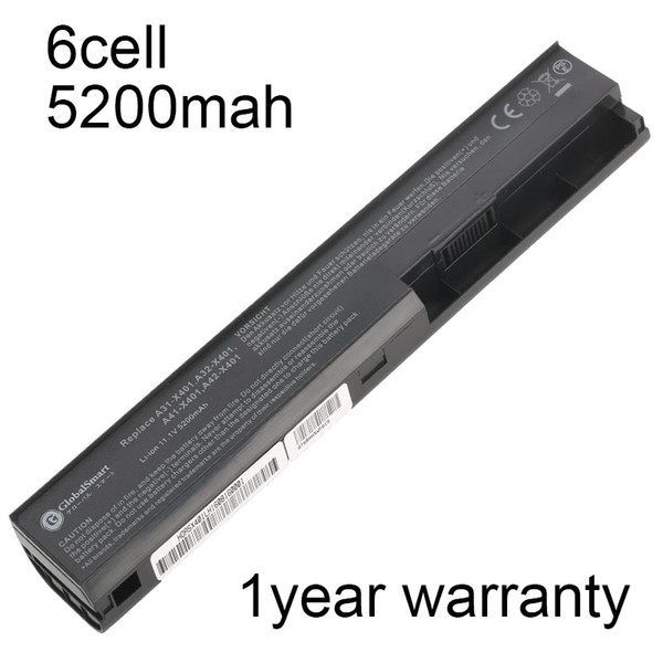 6cell laptop battery A31-X401 A41-X401 for asus F301 F401 F501 S301 S401 S501 X301 X501 X401 F301A S301A X301A