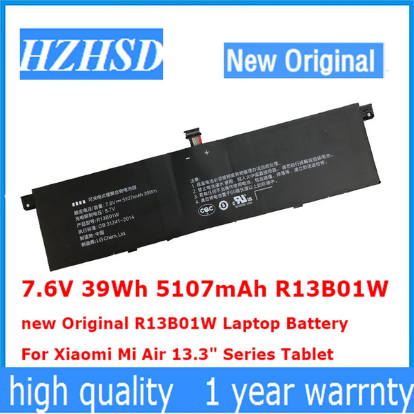 7.6V 39Wh 5107mAh R13B01W new Original R13B01W Laptop Battery For Xiaomi Mi .3