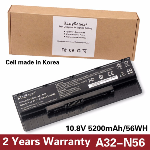 10.8V 5200mAh Korea Cell New A32-N56 Battery for ASUS N46 N46V N46VJ N46VM N46VZ N56 N56V N56VJ N56VM N76 N76VZ A31-N56 A33-N56