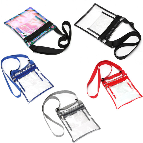 Transparent Laser TPU Shoulder Bag Women Summer Plastic Zipper Messenger Handbag Colorful Laser Travel Beach Holgraphic Crossbody Bag A41801