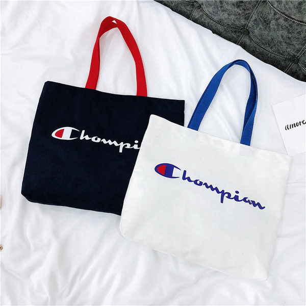 Women Champion Bag Letter Print Canvas Bag Large Capacity Shoulder Bags Outdoor Sports Travel Handbags Storage Bags Hot Sale C423