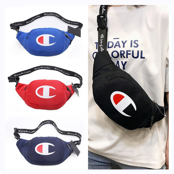 Champion Letter Funny Pack Waist Belt Bag Unisex Women Men One Shoulder Shopping Travel Casual Sports Outdoor Zipper Bags 5 Color C51104