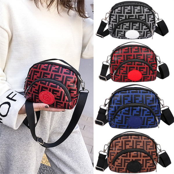 Women FF One Shoulder Bags Letter Printed Handbags Crossbody Messenger Fanny Pack PU Leather Zipper Belt Bags 5 Colors C42404