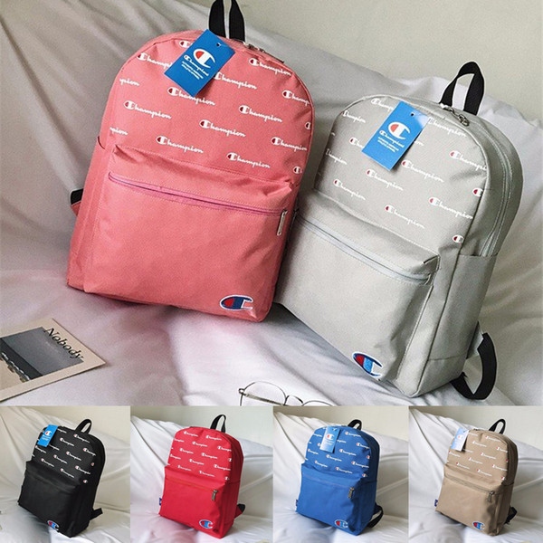 Champions Backpack Women Men Fashion Shoulder Bag Letter Print Travel School Bags Laptop iPad Backpacks Zipper Rucksack 6 Color New C3275