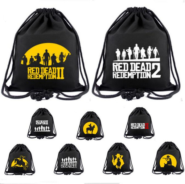 New Game Red Dead Redemption Canvas Backpack Teenager Fans Cosplay Drawstring Bag Men Women Drawstring Pocket Boys Girls Students Schoolbag