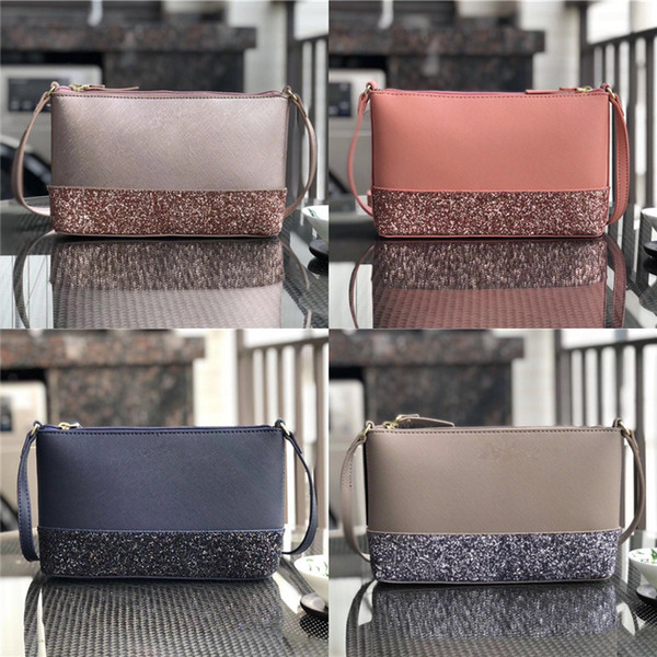 Women KS Bag Sequin Glitter Color Matching One Shoulder Bag Lady Handbags Crossbody Zipper Messenger Bag Fanny Packs 5 Color C41703