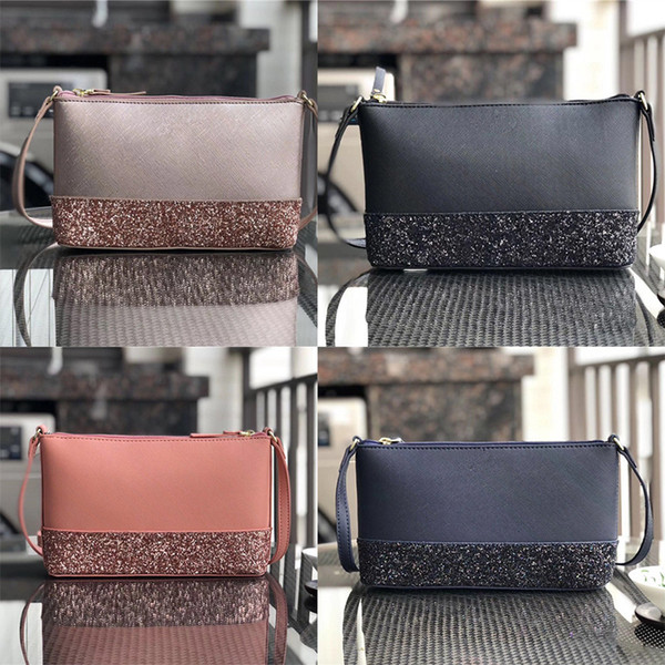 Women KS Bag Sequin Glitter Powder Color Matching One Shoulder Bag Lady Handbags Crossbody Zipper Messenger Bag Fanny Packs C41703