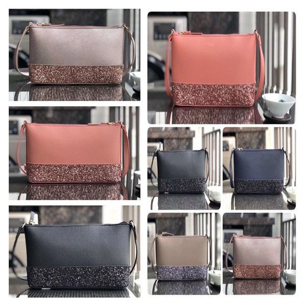 Women KS Bag Sequin Glitter Powder Color Matching One Shoulder Bag Lady Fanny Packs Crossbody Messenger Bag Zipper Fanny Packs C41703