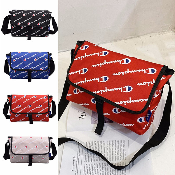 Champions Letter Print Messenger Bag Casual Travel Shoulder Bags Men Women Crossbody Handbag Preepy Style School Satchel 4 Color New C491