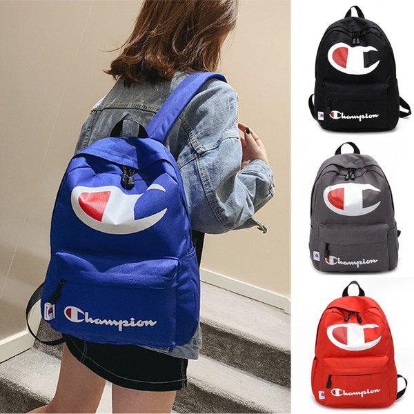 Champions Backpack Women Men Laptop Shoulder Bags Letter Print Backpacks Large Capacity Travel School Bag 20/29*38*12cm 4 Color New C422