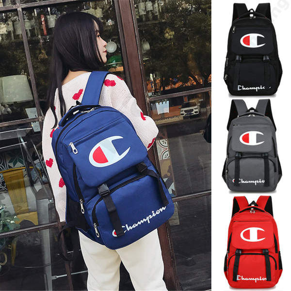 Champions Backpack Fashion Laptop Backpacks Preppy Style Kids School Shoulder Bag Men Women Zipper Travel Bags 44*30*12cm 4 Color C3192