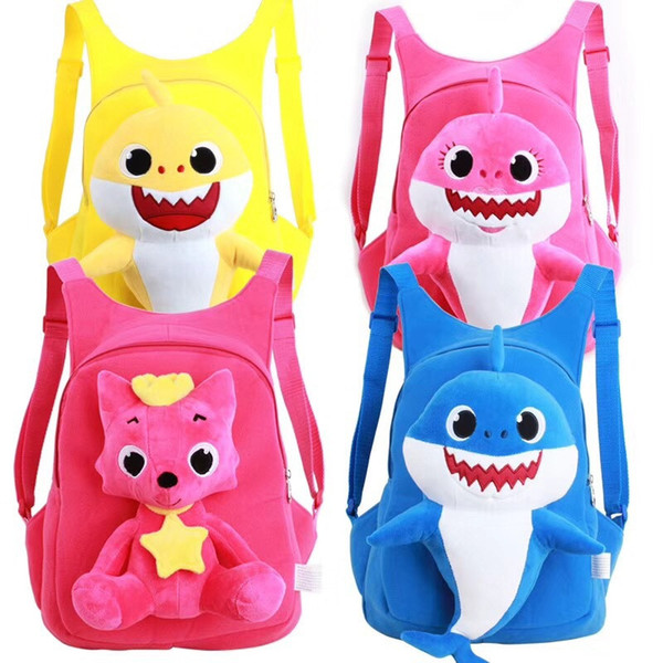 Baby Shark 3D Kids Backpack Cute Girls Boys Shoulder-bags Cartoon School Bag Adjustable Strap Pink Rose Yellow Blue 30*24*9cm A32609