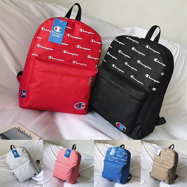 Champions Backpack Women Men Fashion Shoulder Bag Letter Print Travel School Bags Laptop iPad Backpacks Zipper Rucksack 6 Color C3275