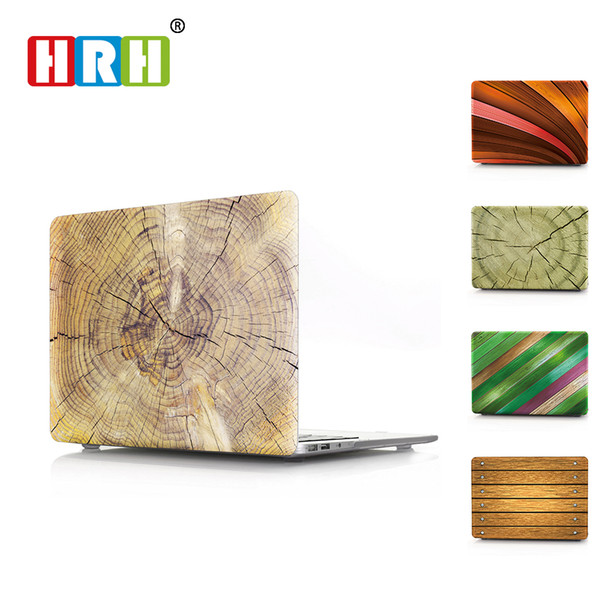 HRH Wood Laptop PC Laptop Body Shell Protective Hard Plastic Case Sleeve for Macbook Air A1932 Case 2018 11 12 13 15