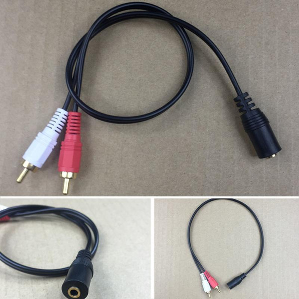 High Quality 3.5F/2RCA Stereo Audio Splitter Cable Lead 3.5mm Jack Female Socket to 2 x Male Audio Cable