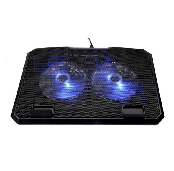 High Quality laptop cooler 15 inch 2 fans 2 USB Laptop Cooling Pad/ Notebook Stand Cooler silence LED fits 12- 15