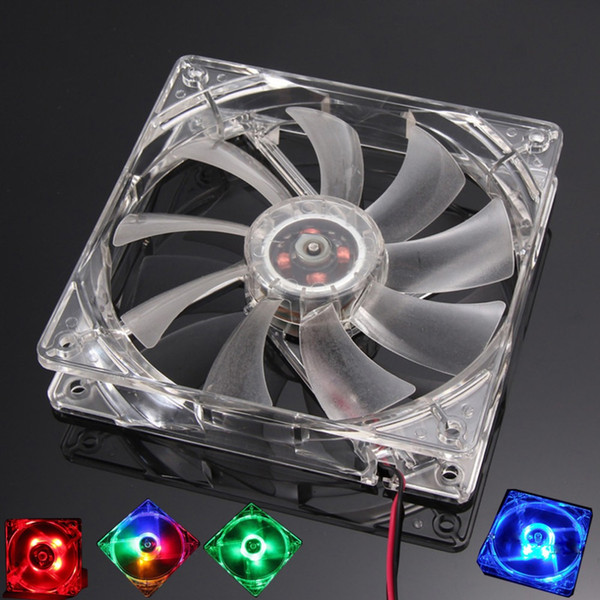 2pcs/lot PC Computer Fan Quad 4 LED Light 120mm PC Computer Case 12V Cooling Fan Mod Quiet Molex Connector Easy Installed Fan Colorful