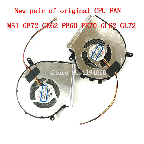 Freeshipping New MSI GE62 GL62 GE72 GL72 GP62 GP72 PE60 PE70 CPU Cooling Fan PAAD06015SL