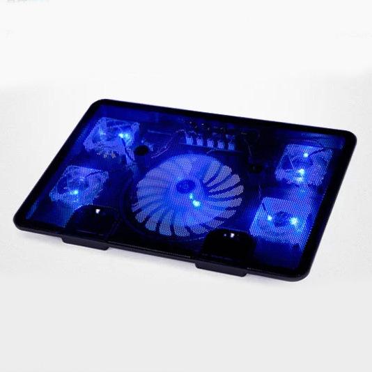 NAJU 5 Fan 2 USB Laptop Cooler Cooling Pad Base LED Notebook Cooler Computer USB Fan Stand For Laptop PC Video 10-17