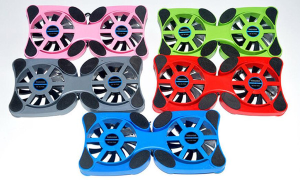 Computers Networking Foldbale USB Double Fans Cooling Fan Mini Octopus c Cooling Pad Quiet Stand For 7 to 14 inch Notebook Laptop PC