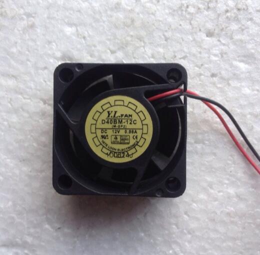 Y.L.FAN D40BM-12C 12V 0.08A/0.5A 4CM 4020 two-wire super-silent ball cooling fan