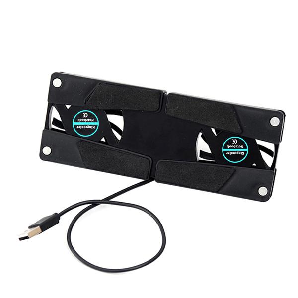 NOYOKERE alta calidad rotativo USB ventilador ordenador portátil PC 2 ventiladores enfriador Pad ordenador periféricos negro