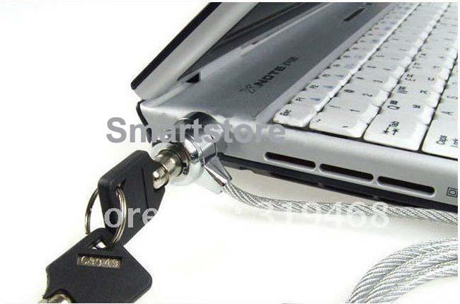 300pcs/lot Laptop PC Notebook Security Cable Chain Key Lock with 2 keys Free Shipping 0001