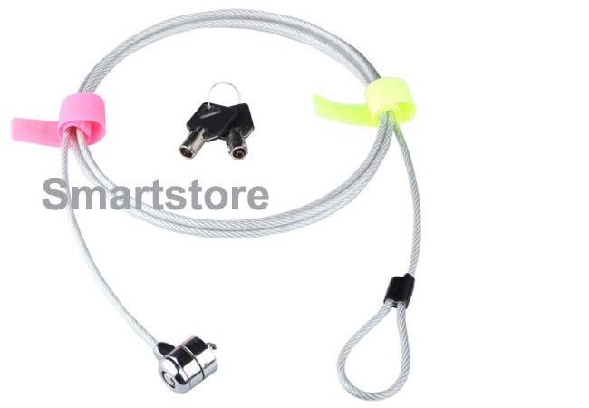 500pcs/lot Laptop PC Notebook Security Cable Chain Key Lock with 2 keys Free Shipping 0001