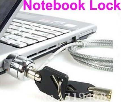 100pcs/lot LEAO Laptop PC Notebook Security Cable Chain Key Lock with 2 keys Free Shipping