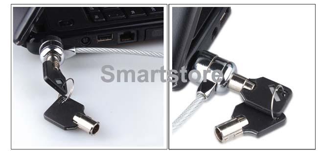 200pcs/lot Laptop PC Notebook Security Cable Chain Key Lock with 2 keys Free Shipping 0001