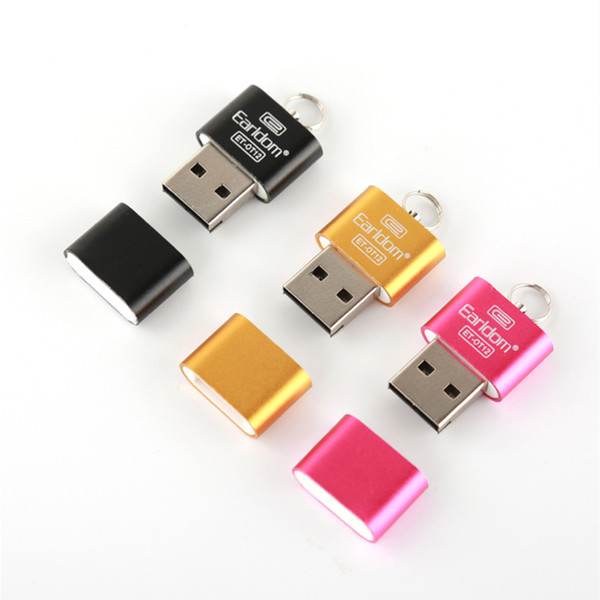 USB 2.0 Mini Aluminum Card Reader Adapter High Speed Portable T-Flash TF Memory Micro SD card Reader for Tablet PC Computer