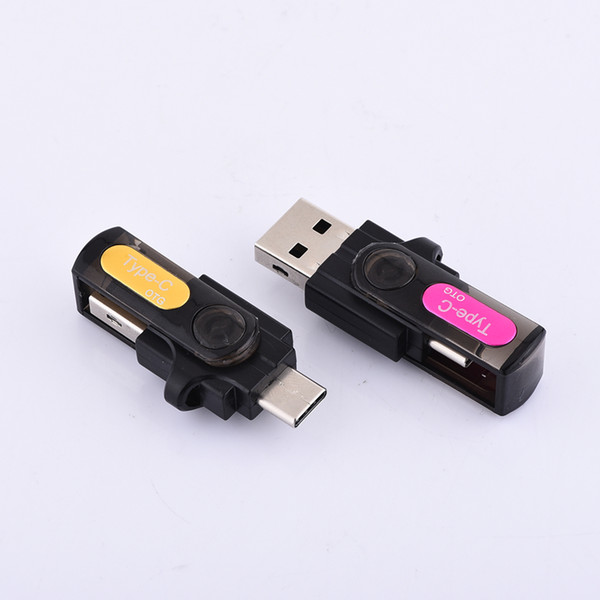 2 in 1 Otg USB 3.1Type C card reader mini USB C card Adapter for Type-C Samsung Huawei Mac TF memory card