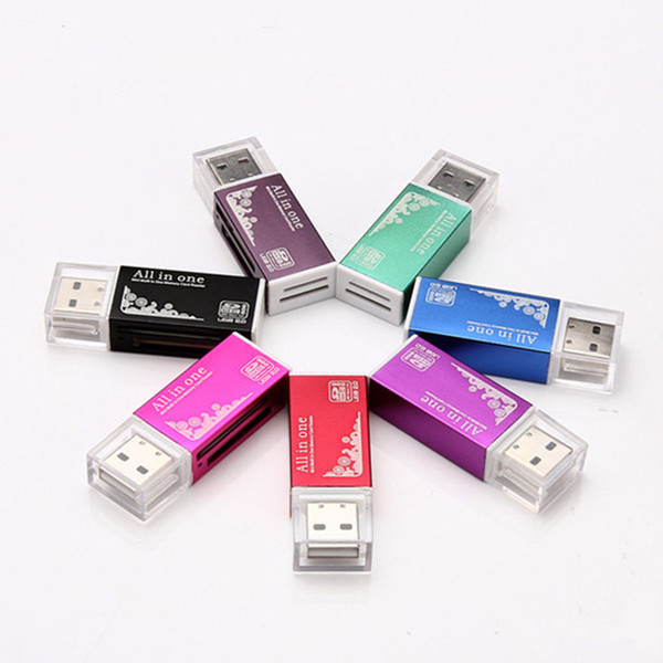 Factory price multi card in 1 USB 2.0 adapter connector micro SD TF M2 memory stick MS Duo RS-MMC memory reader