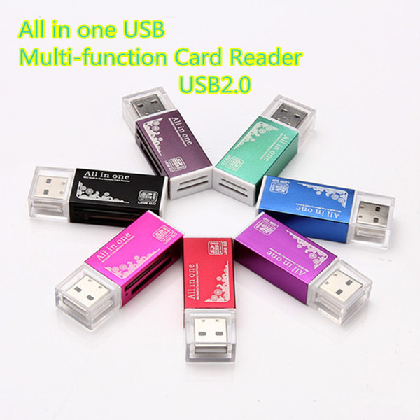 All in one Card Reader USB 2.0 4 in 1 Memory Card Reader for M2 SD MS TF Card Adaptor