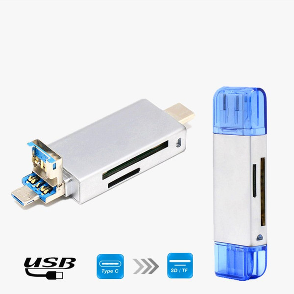 3 In 1 USB 3.1 Type C & Micro USB & USB Card Reader SD TF Type-C Card Reader for Samsung S9 Macbook