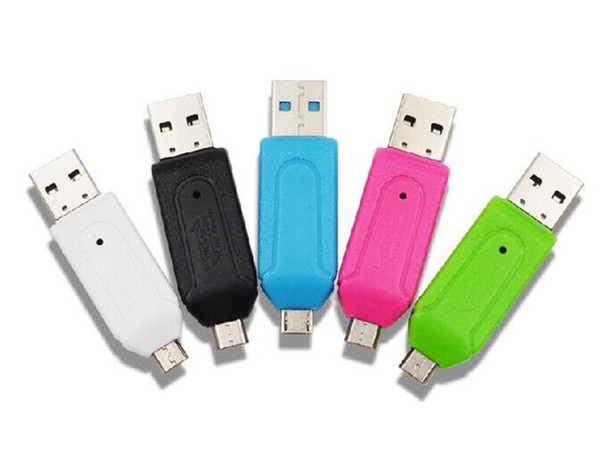 2 in 1 USB Male To Micro USB Dual Slot OTG Adapter With TF/SD Memory Card Reader For Android Smartphone Tablet PC Samsung