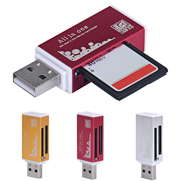 All in One Memory Card Reader for PC External Storage USB 2.0 Card Reader for TF SD MMC MS M2 Card Slot