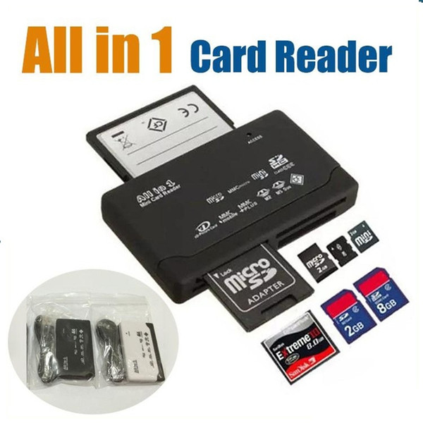 Universal All in 1 one Fast Read Speed USB 2.0 Multi Memory Mini Card Reader Adapter CF MS T-Flash TF M2 XD