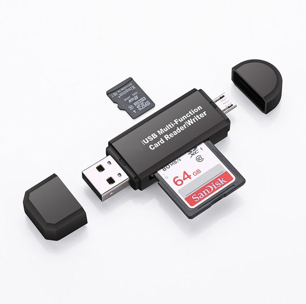 SD / Micro-USB Card Reader, All in 1 OTG Adapter USB 2.0 Portable Memory Card Reader SDXC, SDHC, SD, MMC, RS-MMC Cards, Micro-SDXC