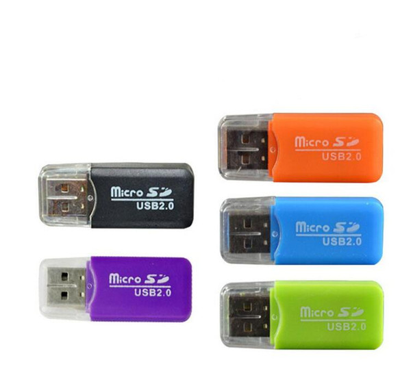 Mobile Phone Memory Card Reader High Speed Mini TF card reader small multi-purpose high-speed USB SD Card Reader Adapter Colorful