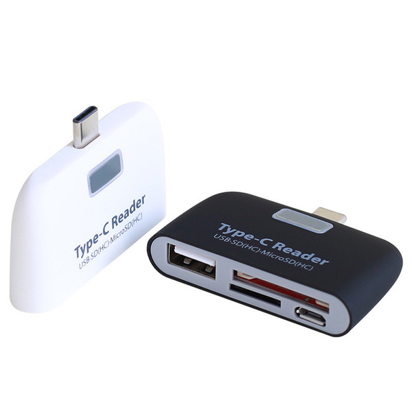 Type-C 3 in 1 Multifunction Memory Card Reader Adapter for Macbook Support read SD (HC) /TF memory card