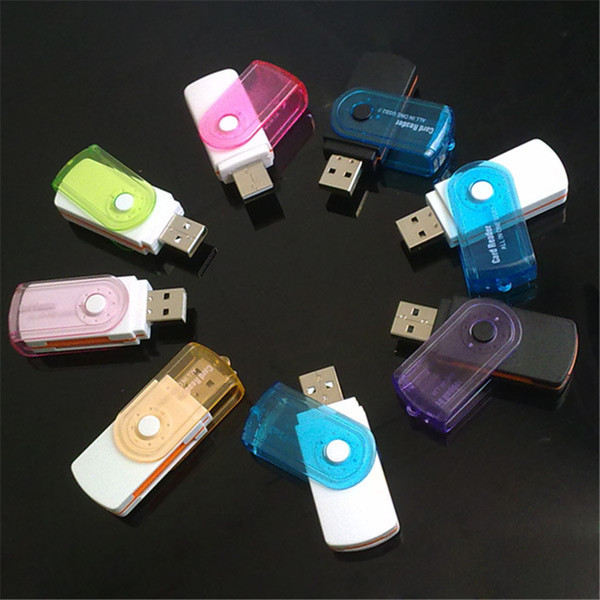 All in 1 USB 2.0 Memory Card Reader Adapter Connecting For Micro SD MMCTF M2 Memory Stick MS Duo RS-MMC