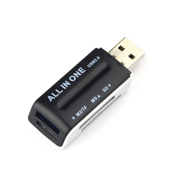 Black New USB 2.0 Memory Multi Flash Card Reader Adapter For SD TF M2 MS