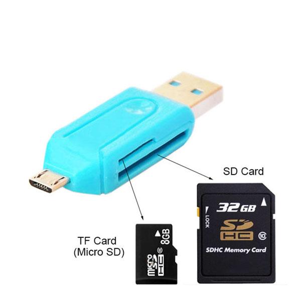 2016 hot sale Universal Card Reader Mobile phone PC card reader Micro USB OTG Card Reader OTG TF / SD flash memory epacket YM0125