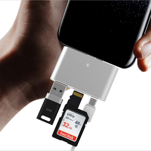 USB 3.1 Type C Card Reader High Speed Type C HUB SD Card Reader Adatper for Type C Andriod TF Memory Card